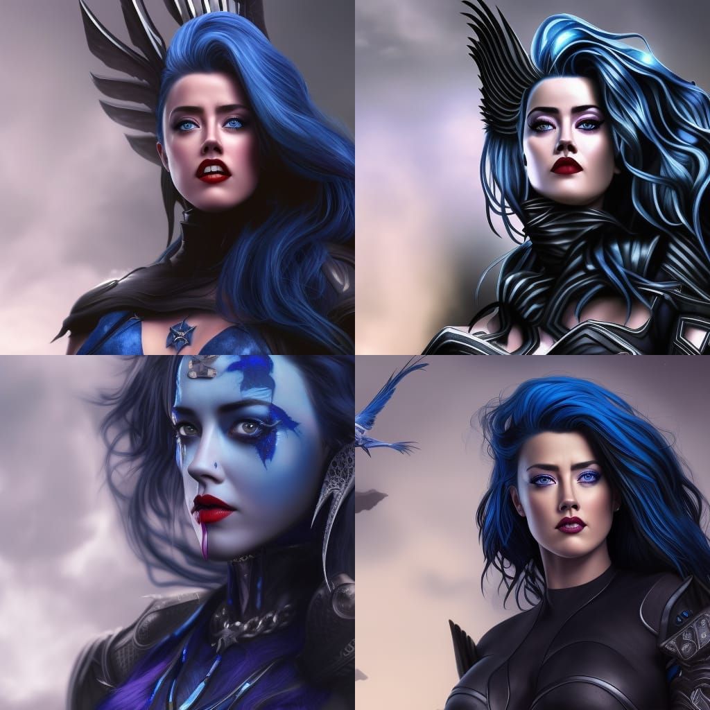 Amber Heard as Raven: Detailed Fantasy Portrait