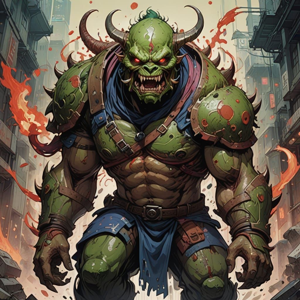 Playful Dota 2 Hero in Vibrant Anime Style