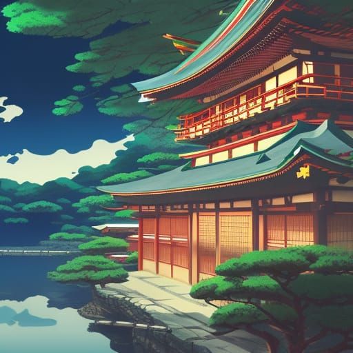 Anime-Inspired Japanese Scene in Studio Ghibli Style