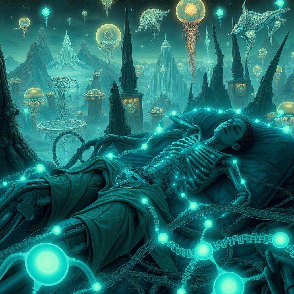Cyborg Slumber in Bioluminescent Neural Network