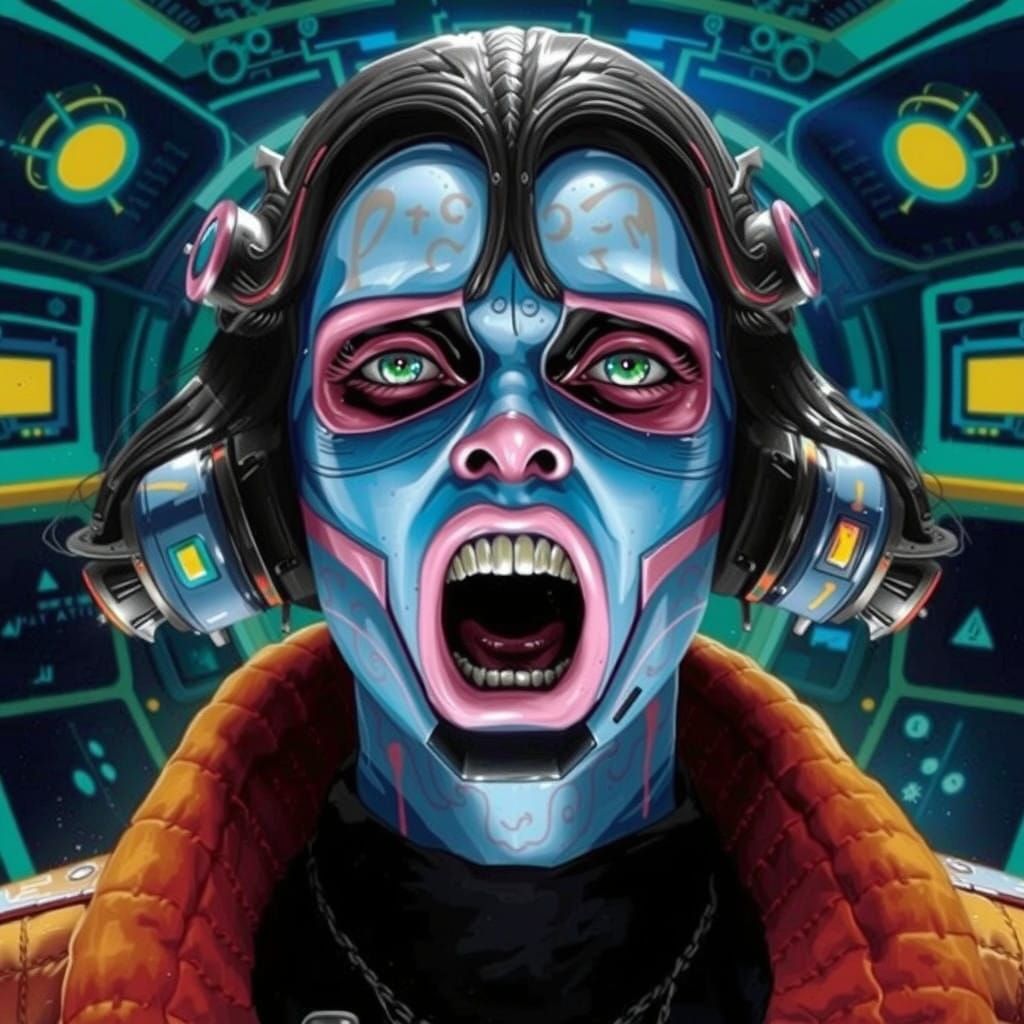 60s-Inspired Sci-Fi Pulp Art in Candy Color Palette