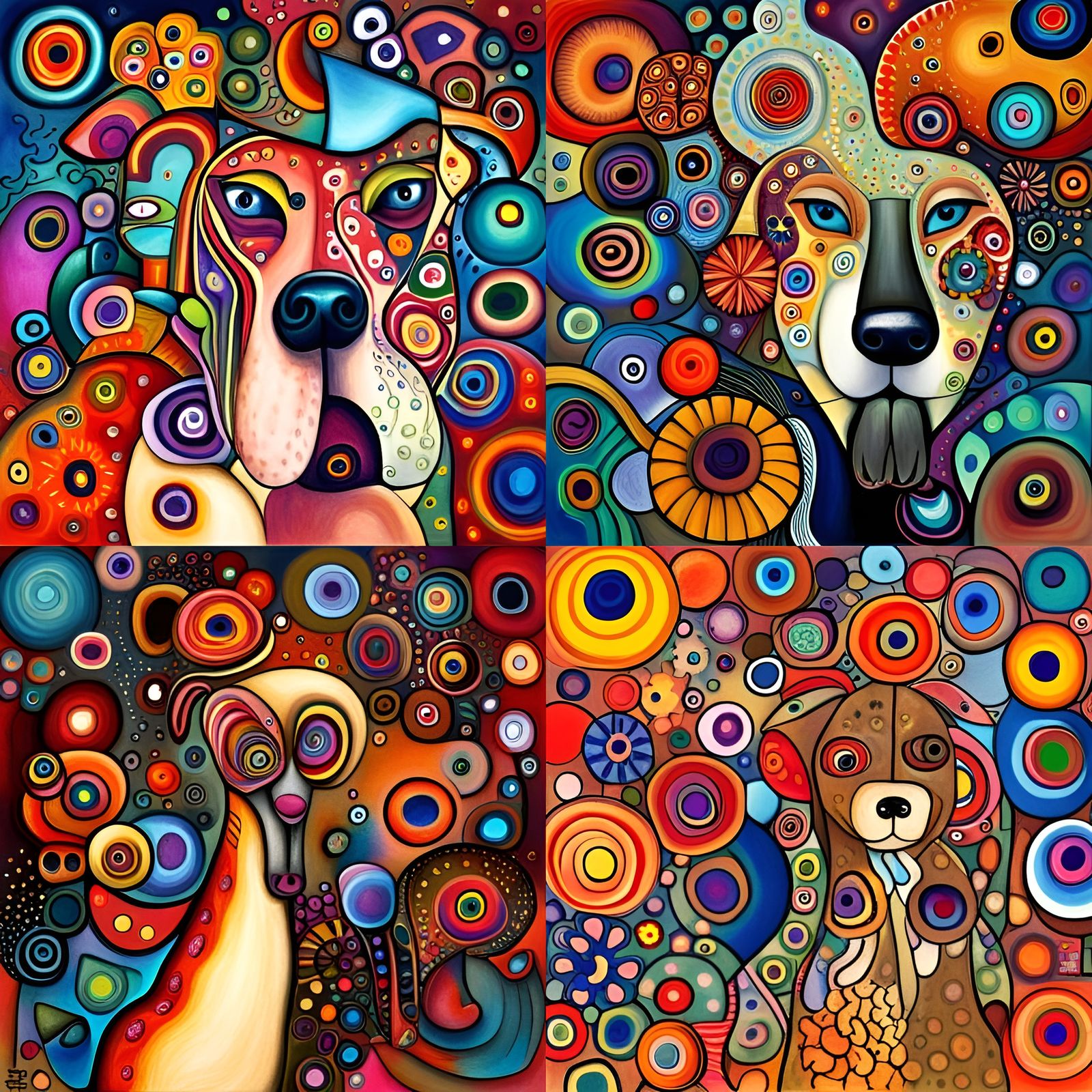 Abstract Dog Portrait in Kandinsky Style