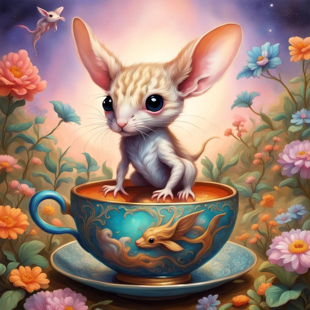 Chibi Gobi Jerboa in Psychedelic Fauvism Style