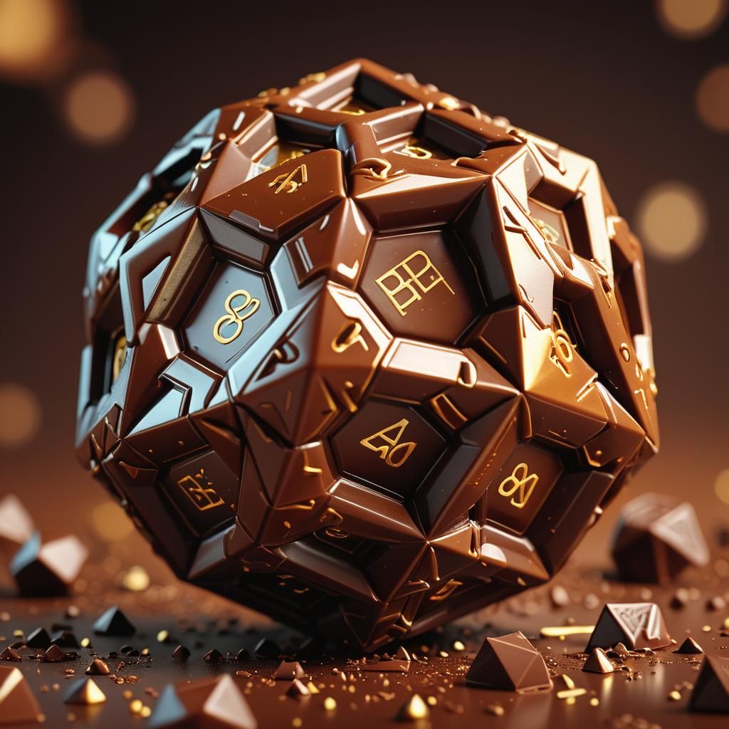 Chocolate Dodecahedron: Hyper-Realistic Digital Art
