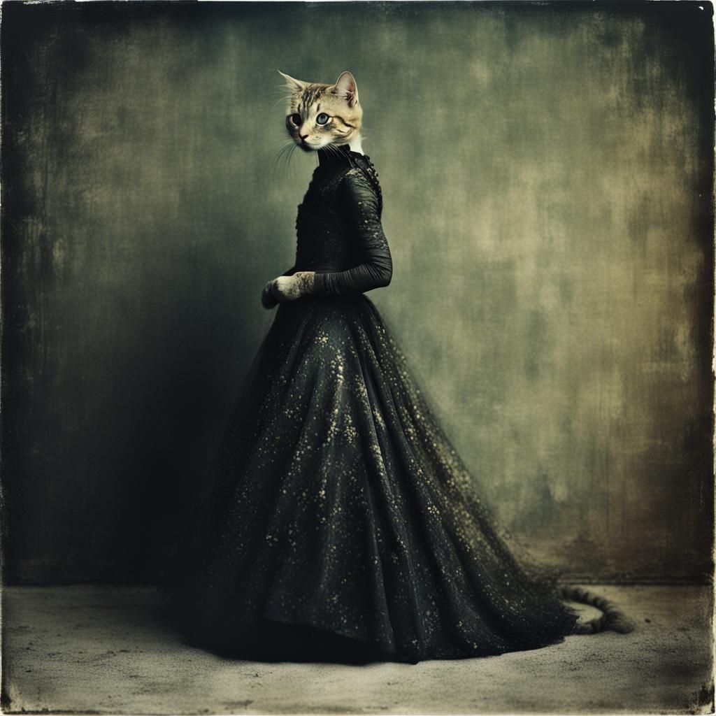 Surreal Feline Portrait in a Dreamlike Atmosphere
