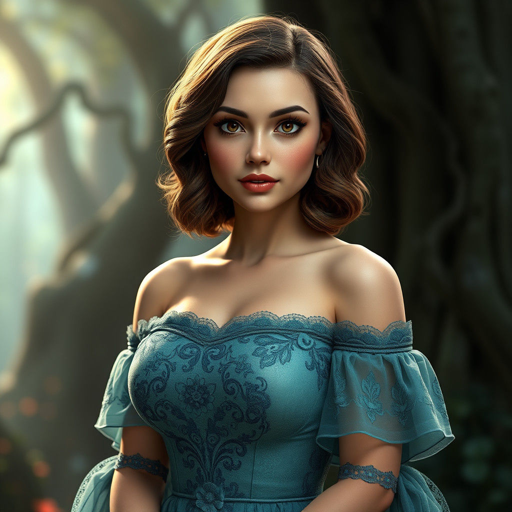 Curvy Goddess in Enchanted Forest Glamour