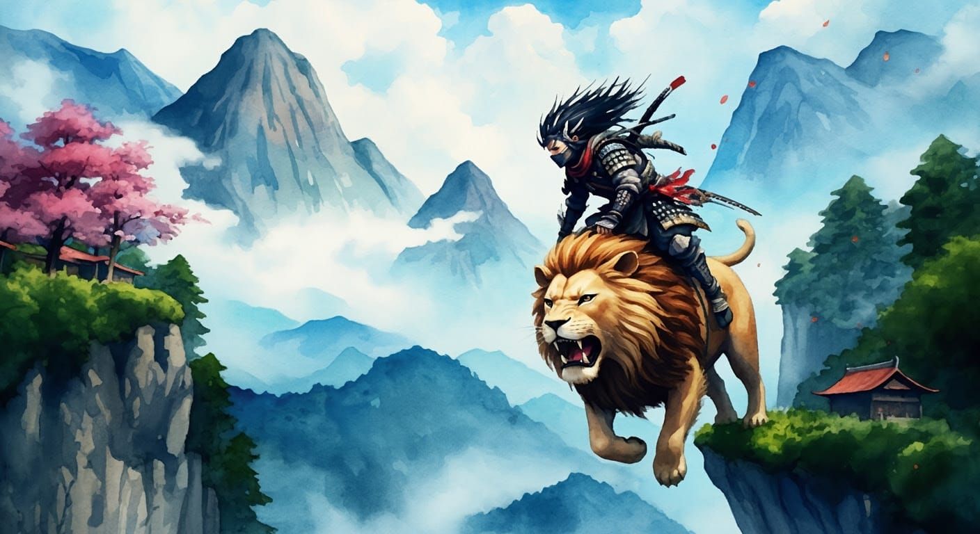 ...japanese hunterninja with long black dreadlocks...chasm r...