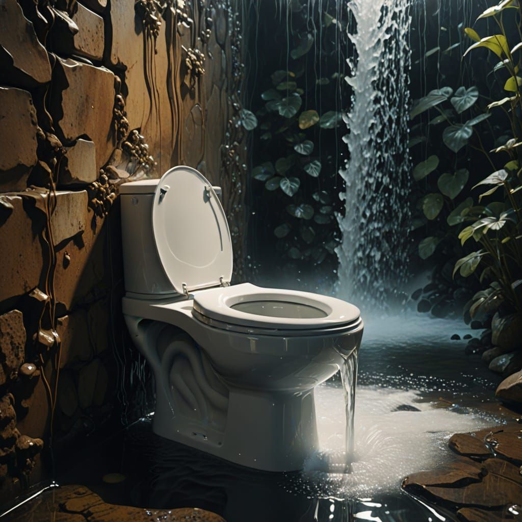 Waterfall toilet