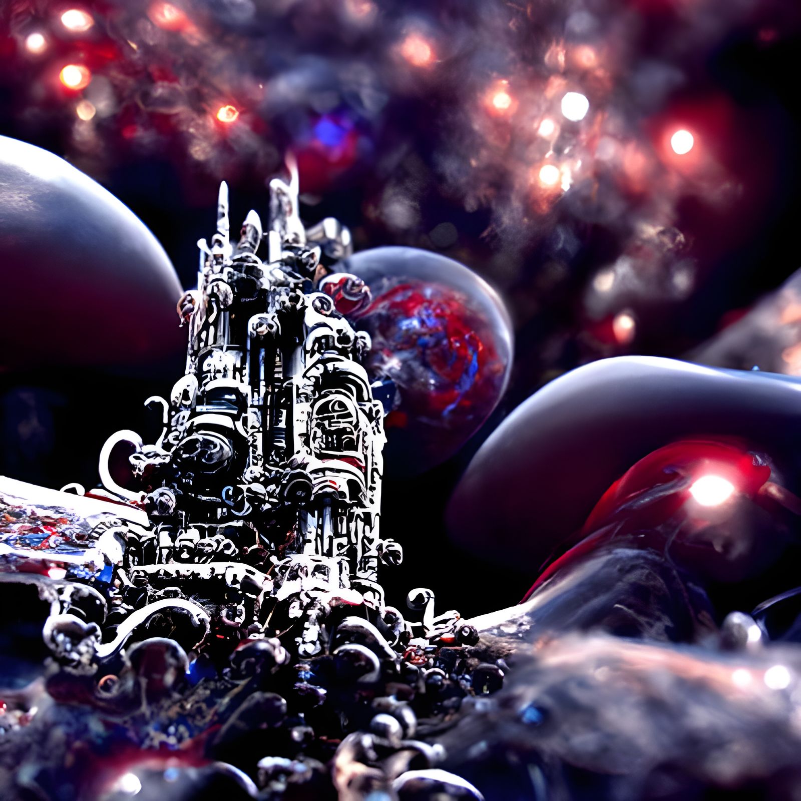 Steampunk Astral Cosmic Scene in Detailed Matte Painting