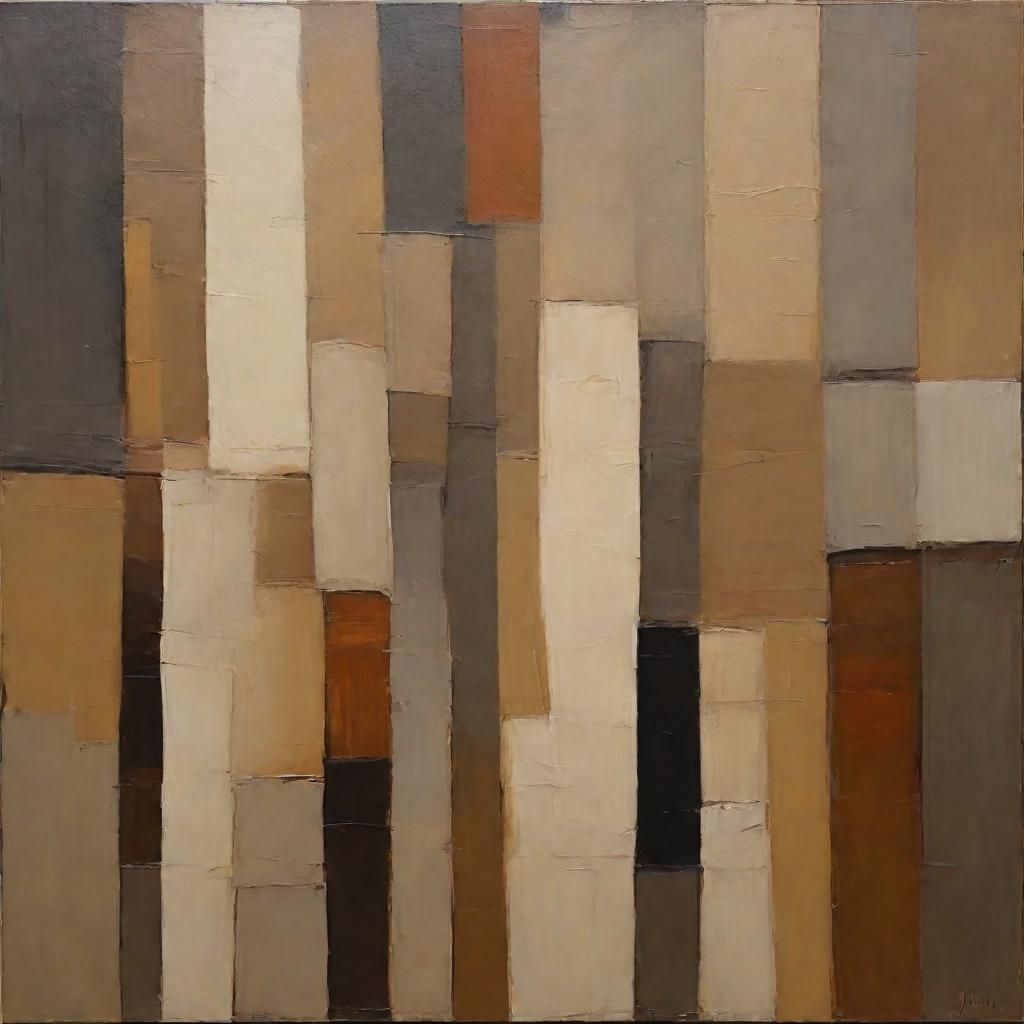Abstract Geometric Painting in Earth Tones