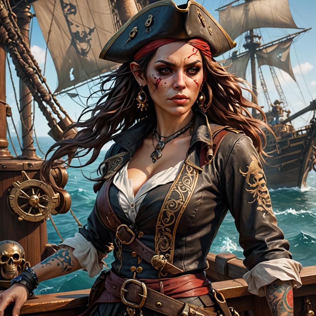 Tattooed pirate girl