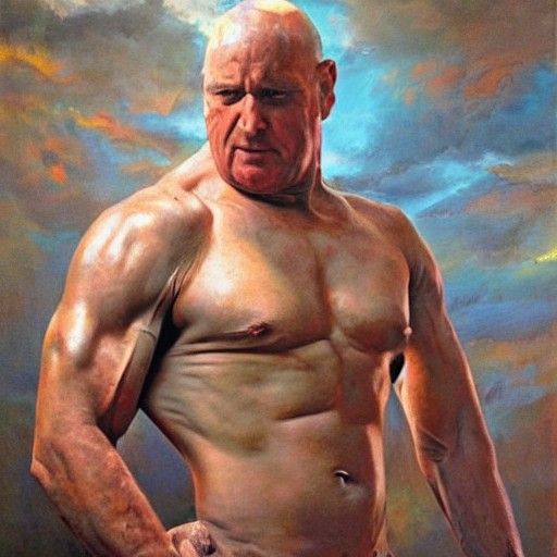 Torso with Arms: Oil Painting in Gurney Style