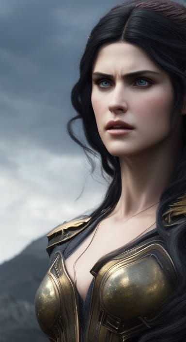 Alexandra Daddario as Yennefer in Detailed Armor