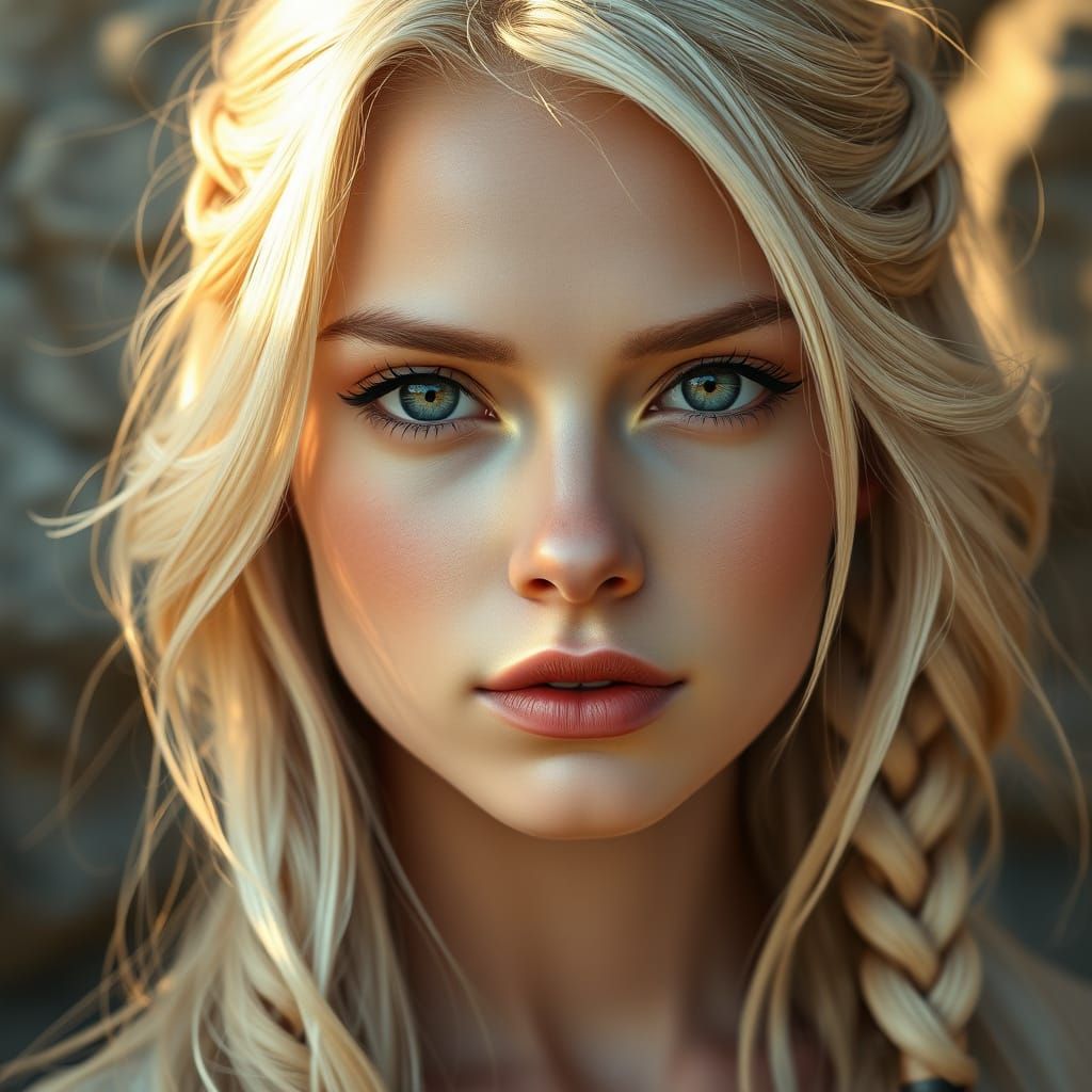 Platinum Beauty: A High-Resolution Fantasy Portrait