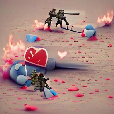 Abstract Battlefield of Love and Emotion