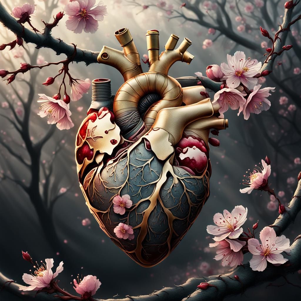 Heart Wrapped in Blossoms with Bandage