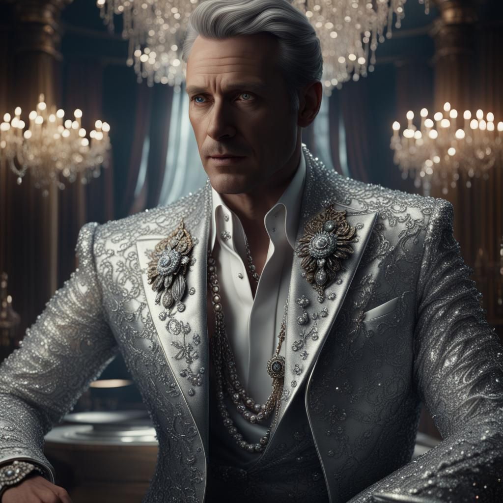 Man in Silver Jewelry: Epic Digital Painting