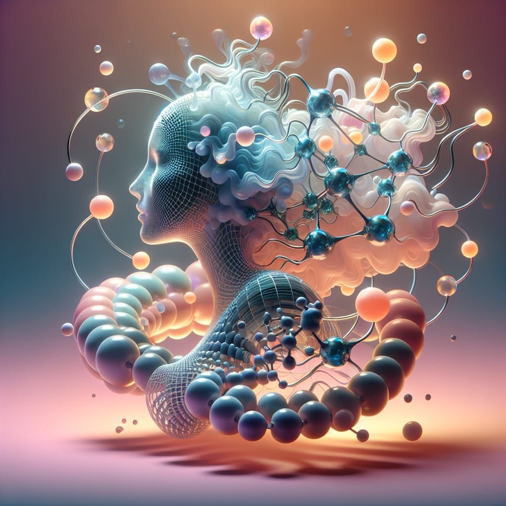 Molecular Woman: A Surreal, Futuristic Sculpture