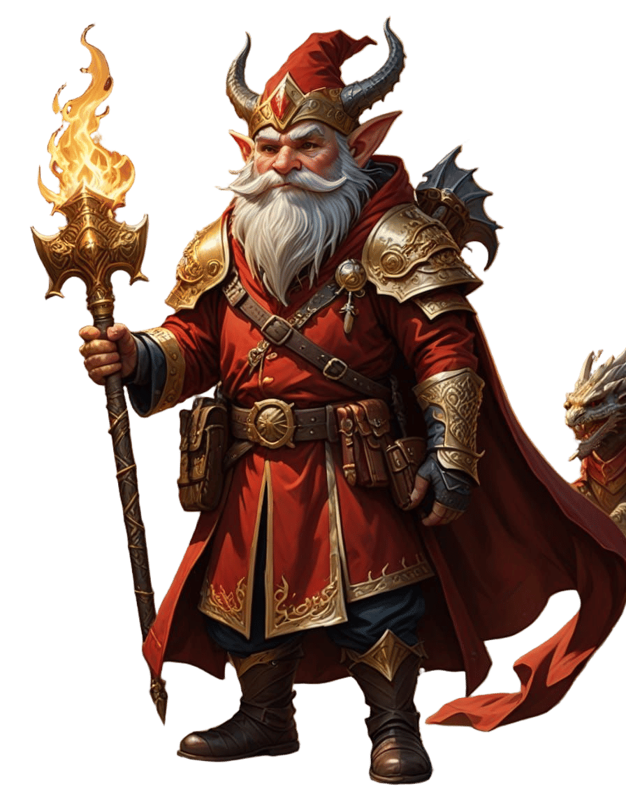 Young Artificer Gnome Wields Dragon-Inspired Warhammer