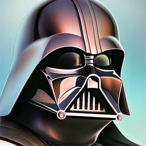 Hyper-Realistic Darth Vader Portrait in Deep Color