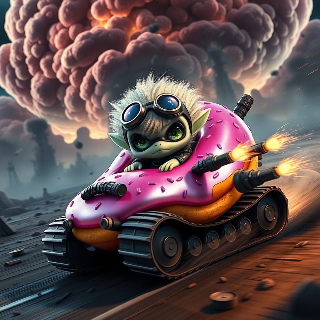 Chibi Alien Races Donut Tank in Wasteland Comic Art
