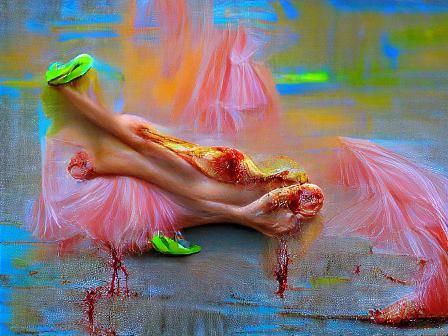 Gruesome Ballerina: A Hyperrealistic Renaissance Painting