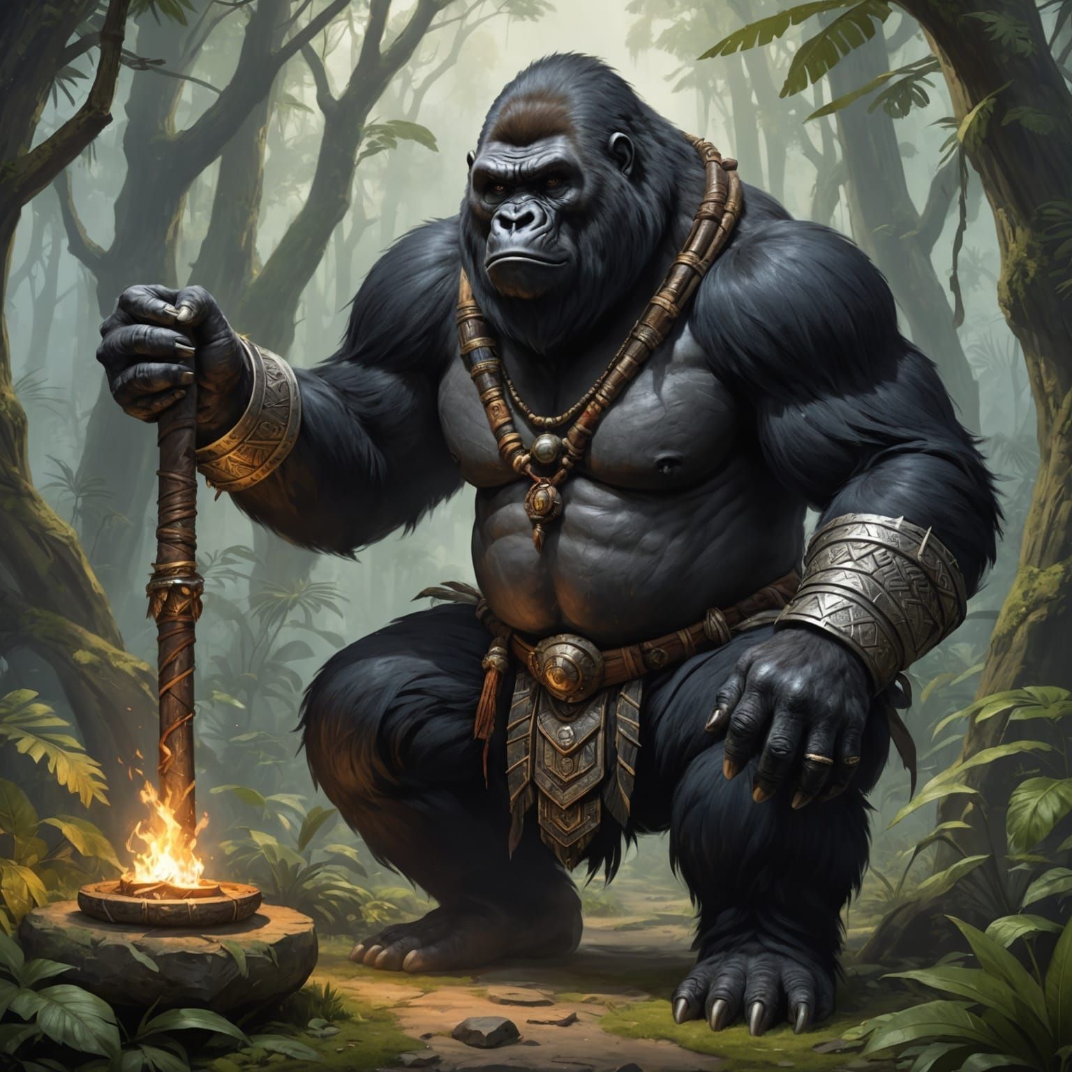 Silverback gorilla dnd shaman