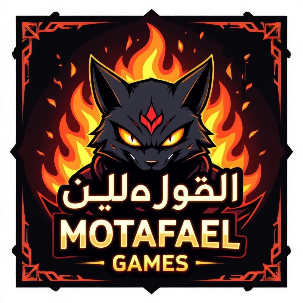 Fiery Gaming Mascot Logo in Anime Style