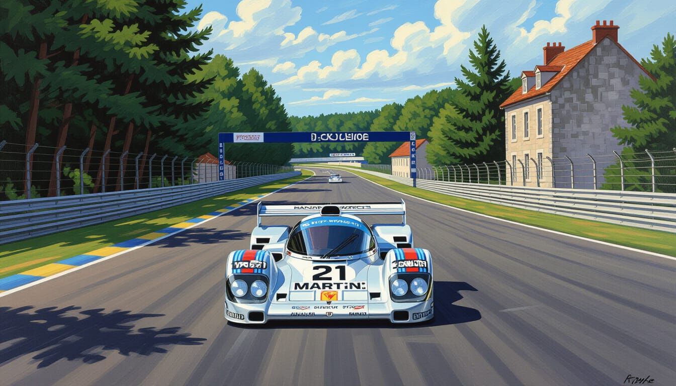 1985 Porsche 962C Martini Racing Car at Le Mans