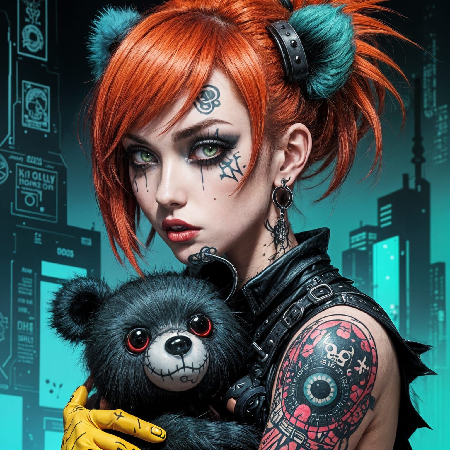 Gothic Punk Anime Girl with Edgy Style