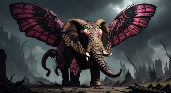 Dystopian Anthropomorphic Caterpillar Monster Attack