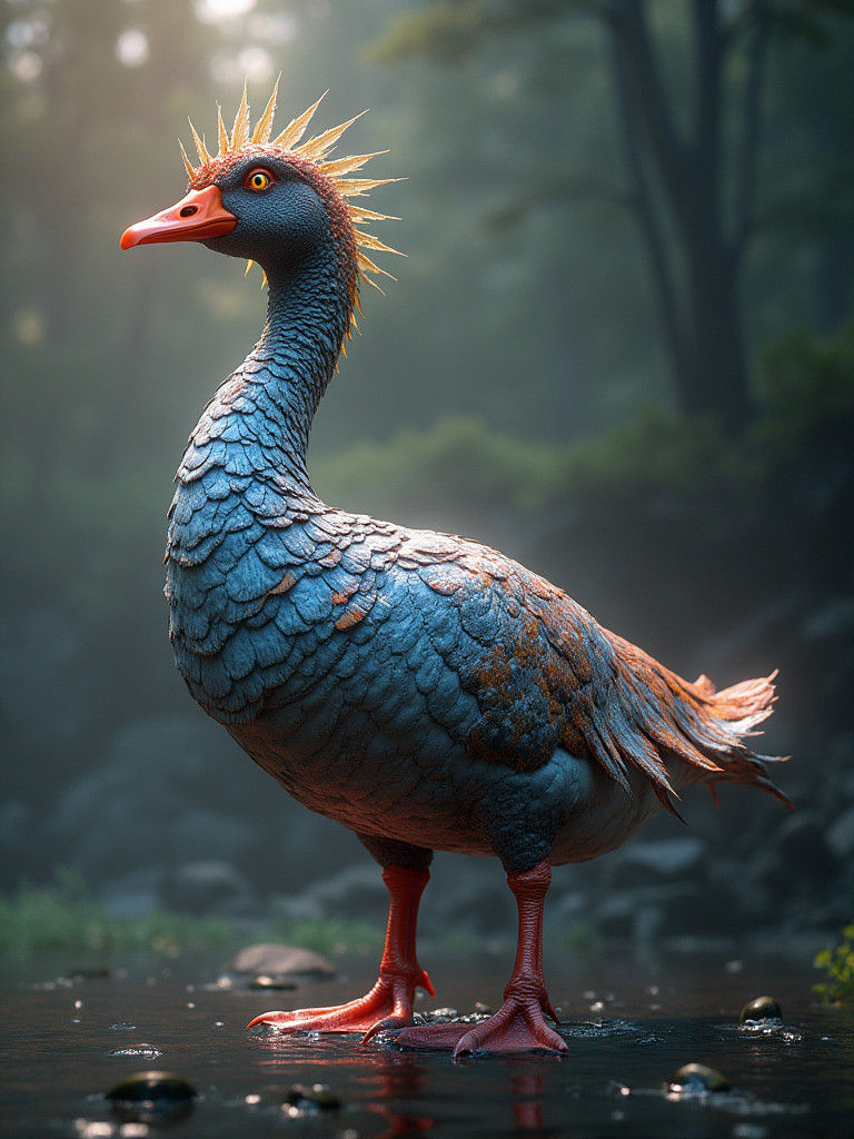 Heavy Metal Goose in Detailed Matte Painting