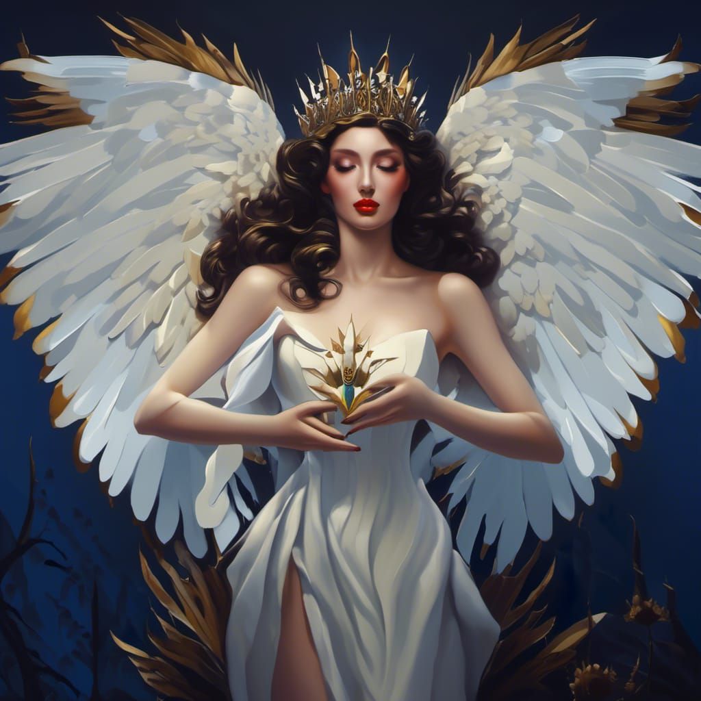 Surreal Heart in Dark Pop Art Style