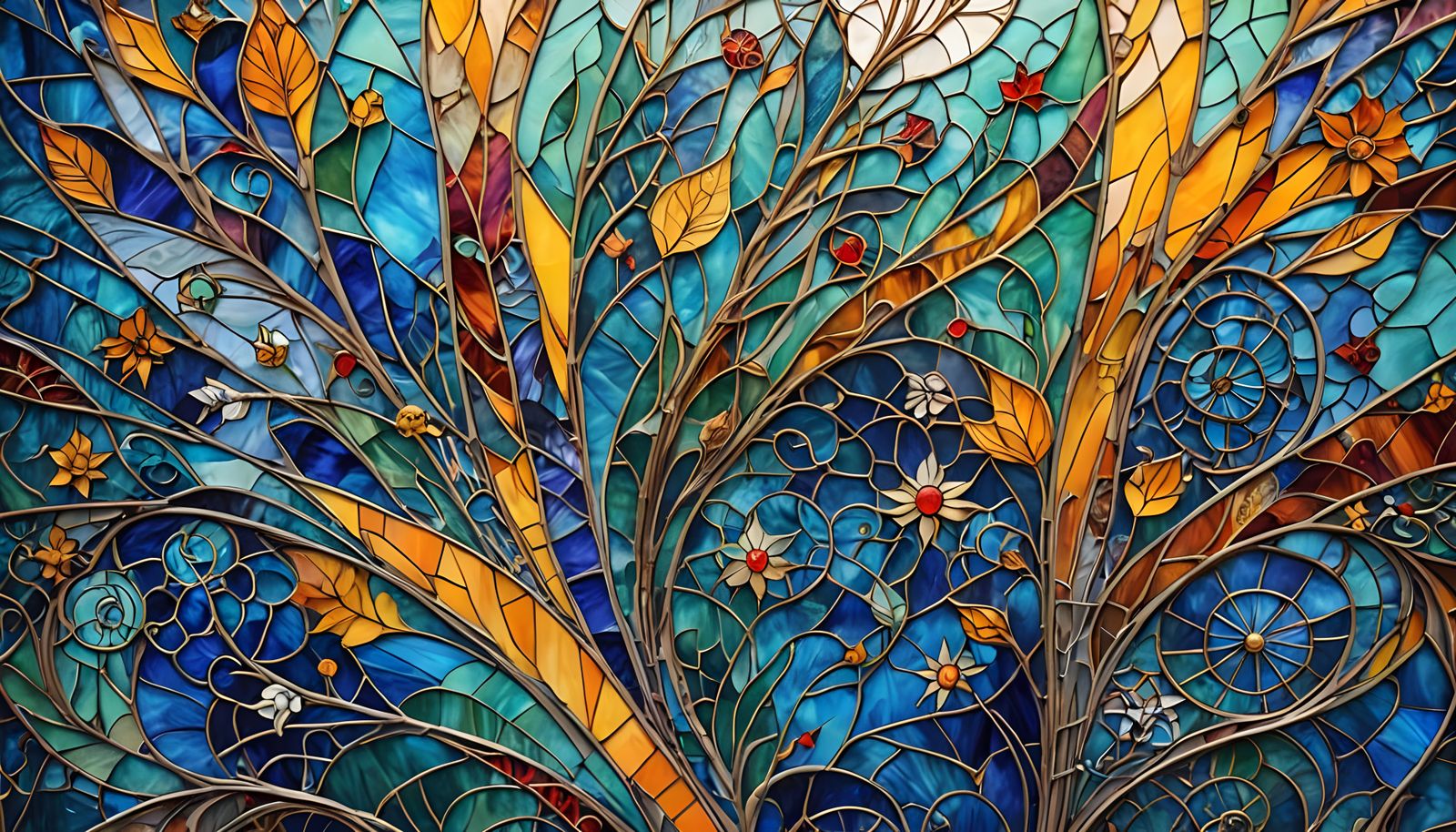 Intricate Stained Glass Dream Vision in Liminal Space