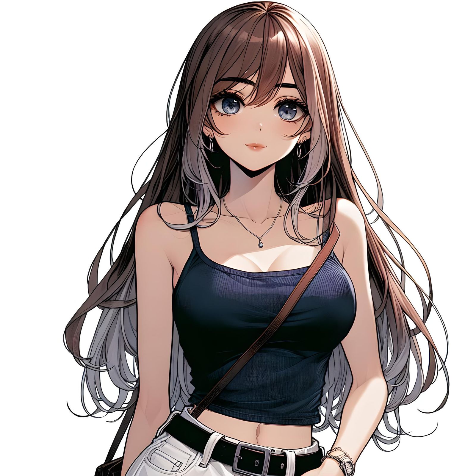 Manga Style Portrait of a Confident Young Woman