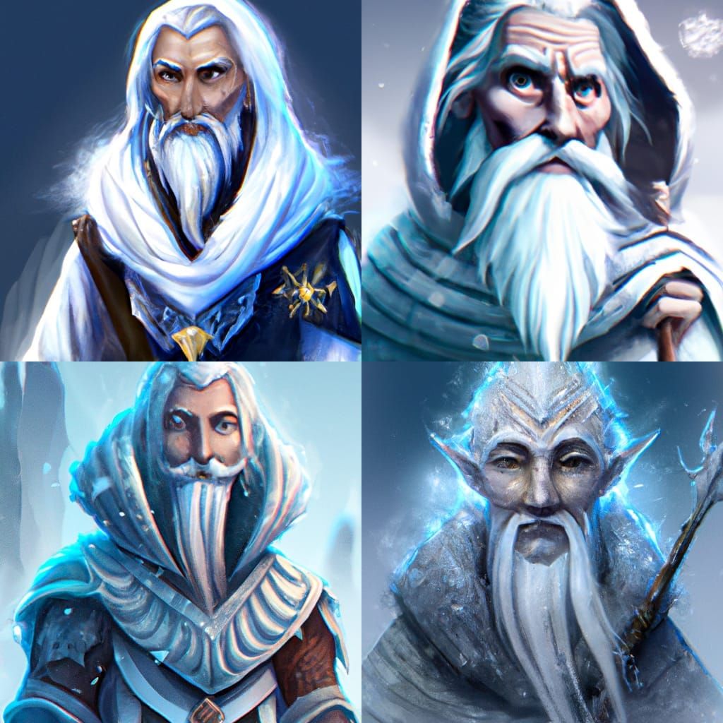 Fantasy Art Portrait of a Winter Wizard