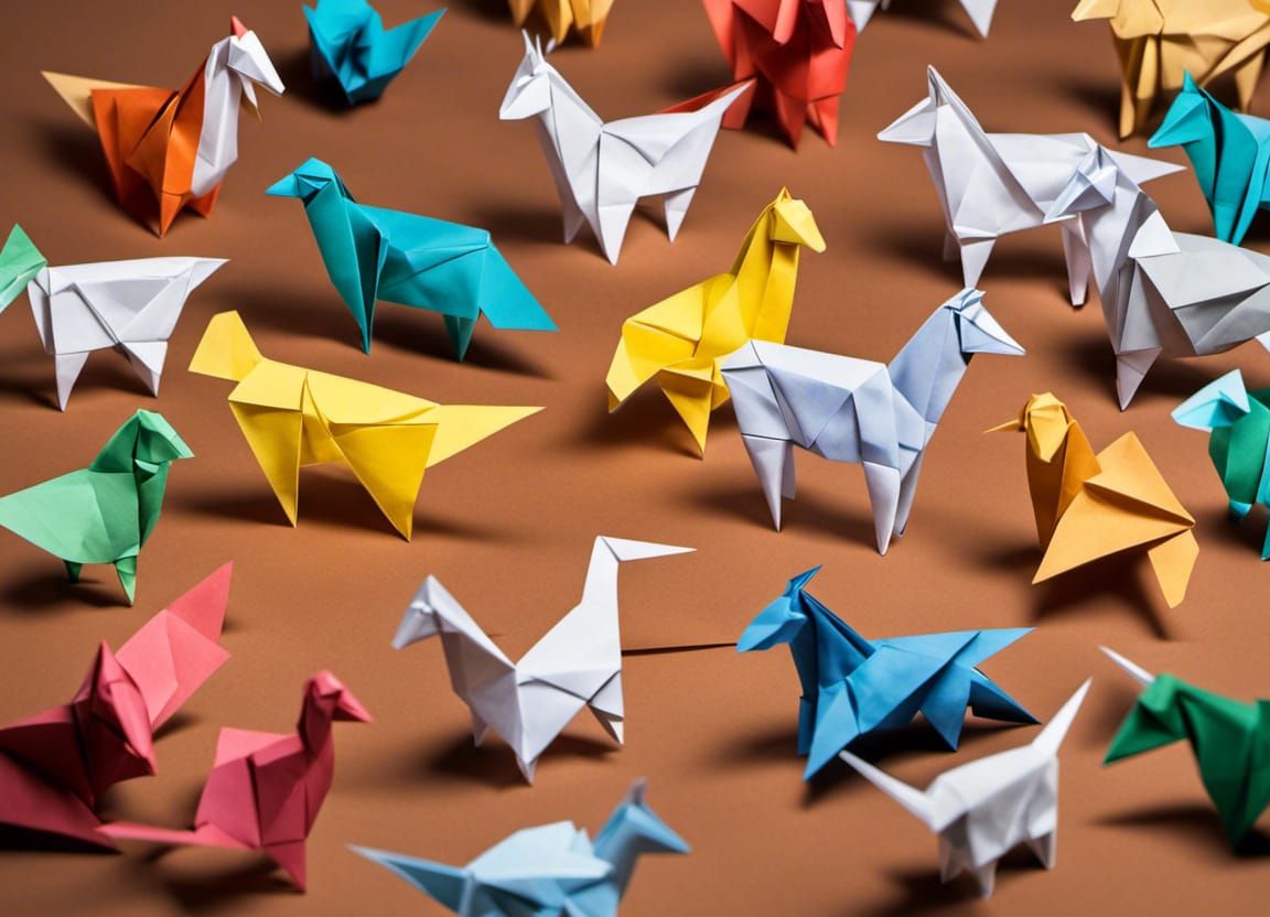 Origami Barnyard Animals in Papercraft Style