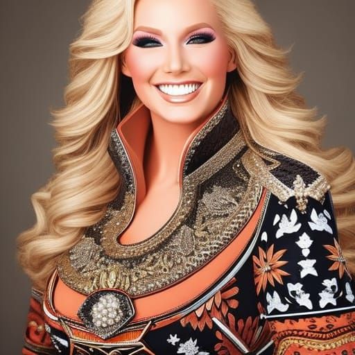 Attractive Plus Size Cowgirl in Western Style