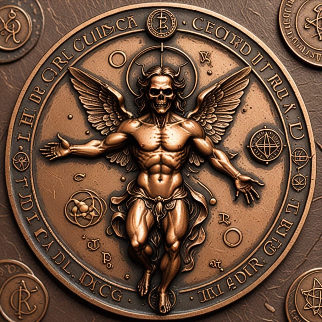 Demonic Angel on Copper Coinage Design