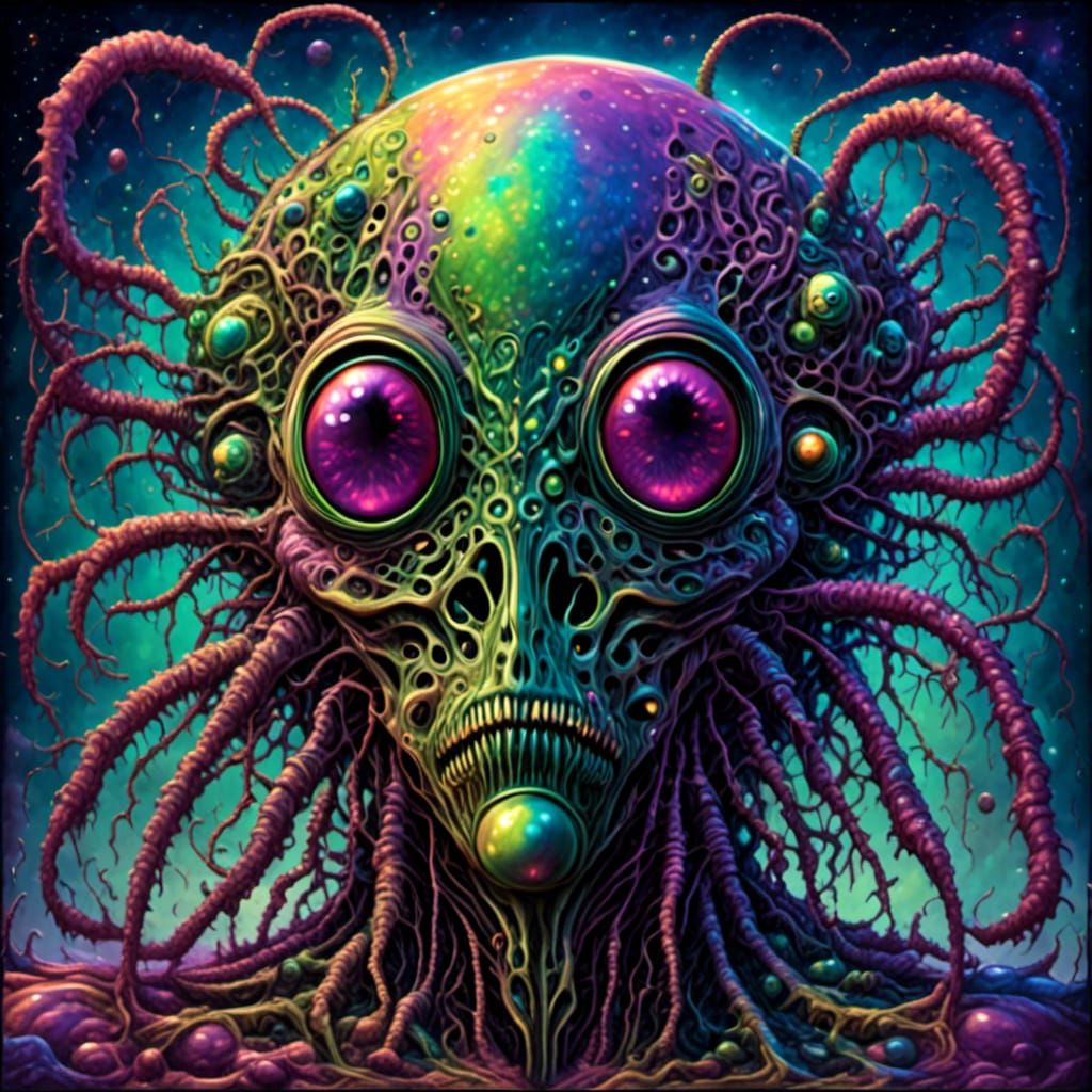 Sleek Alien Life Form with Glowing Eyes