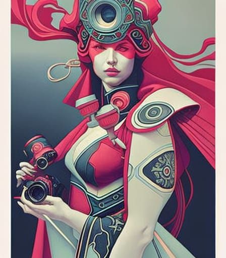 Camera Parts in Street Art Poster Style
