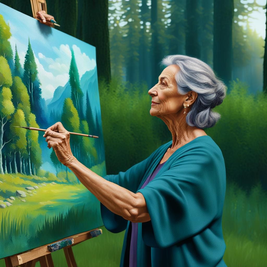 Women Painting: Detailed Matte Art, Unreal Engine 5