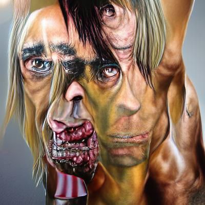 Hyperrealistic Zombie Iggy Pop Concept Art