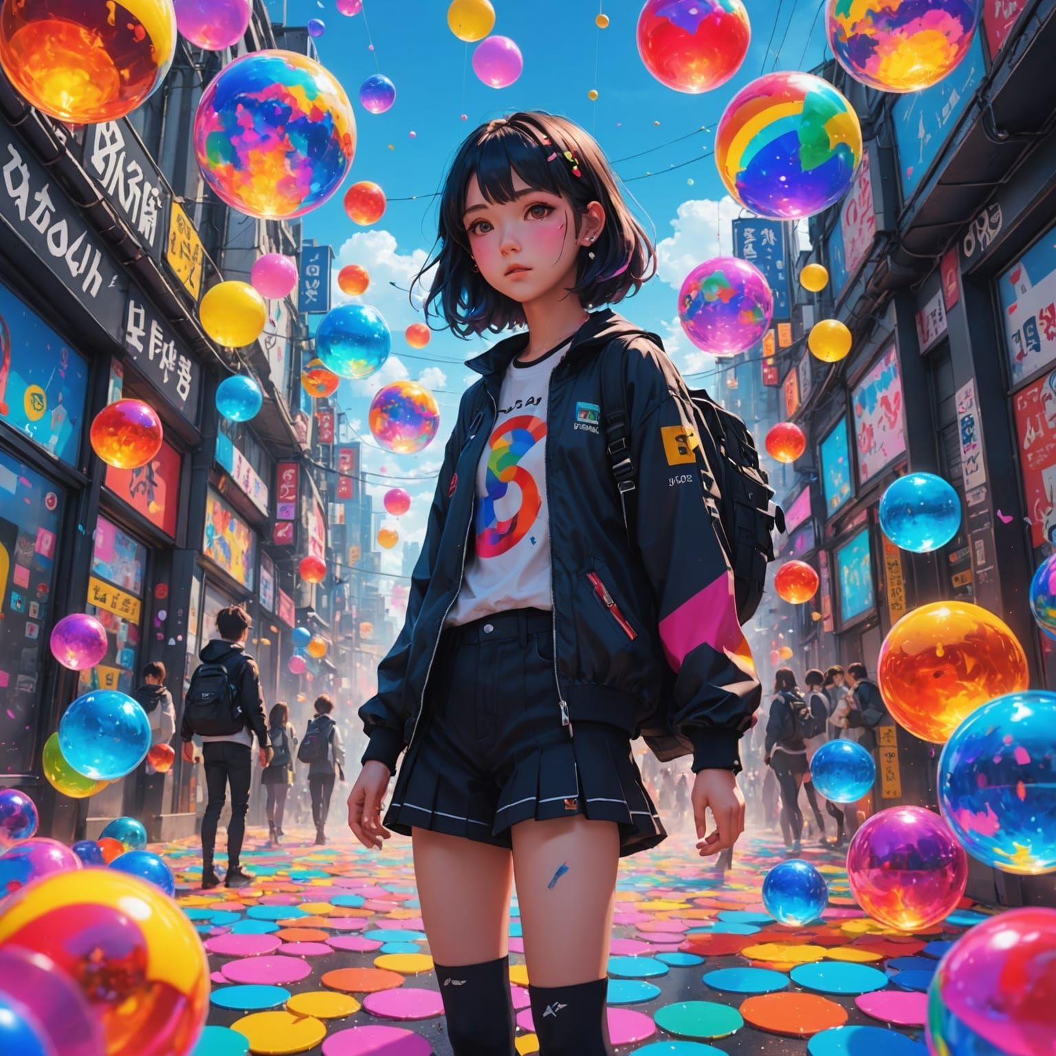 Psychedelic World in Detailed Anime Art Style