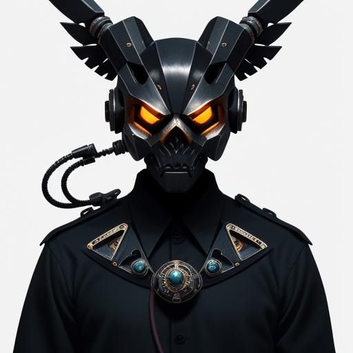 Golden Cyborg Trilobite Recharging: Biomechanical Art