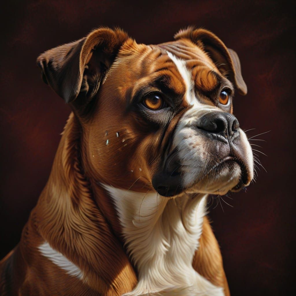 Majestic Boxer Dog Portrait in Renaissance Style