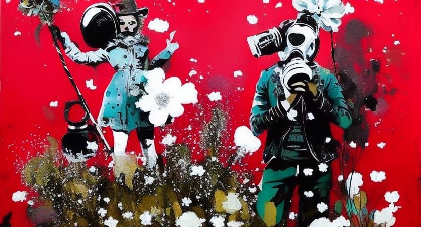 Alice in Wonderland Gas Mask Matte Painting