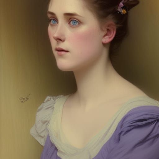 Woman in Lilac Dress: Hyperdetailed Concept Art