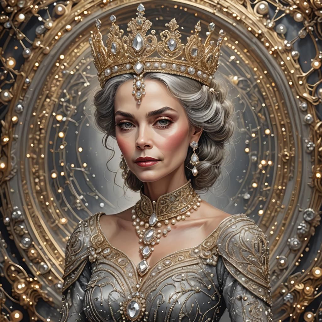 Stunning Royal Queen with Diamond Crown in Gadd Style