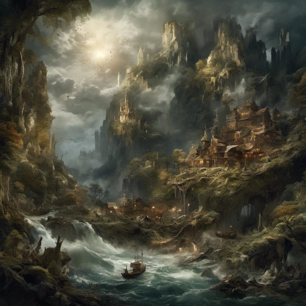 Dramatic Ring Cycle Scene as Matte Painting